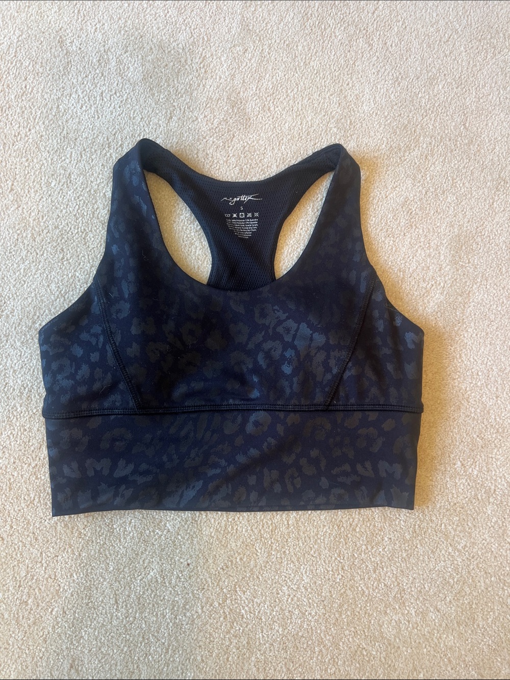 Gottex Black Leopard-Print Racerback Sports Bra